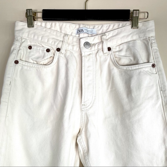 NWOT Zara White Regular Fit Denim Jeans - Picture 8 of 9